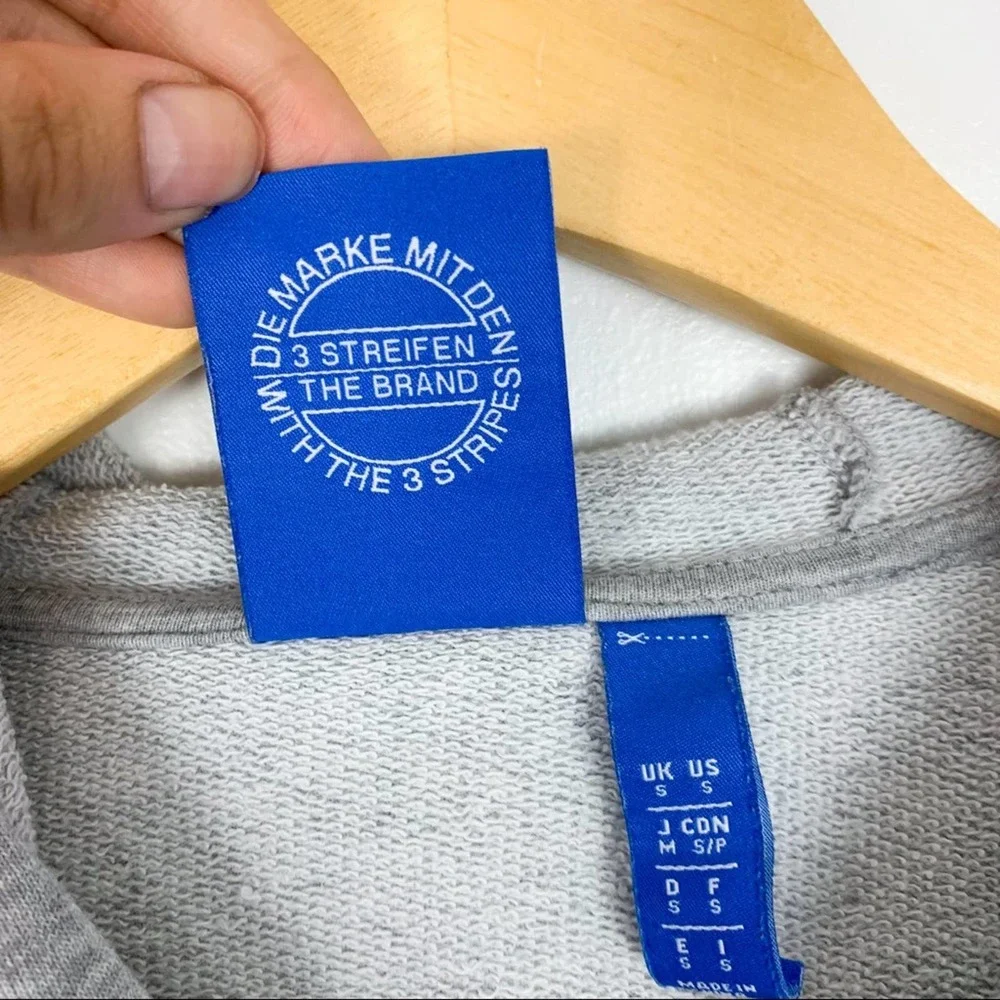 Adidas Originals Logo Grey Snap Buttons Sweatshirt Hoodie Mens Size Small - Picture 10 of 13